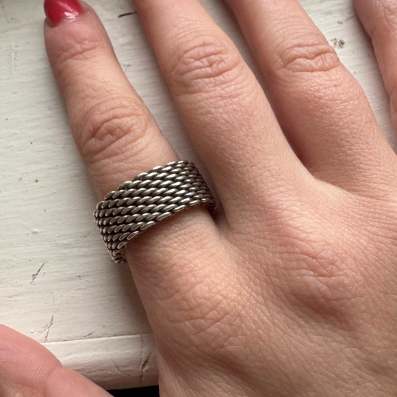 Tiffany & Co. Somerset Mesh Ring sz 7.25 - Picture 3 of 4
